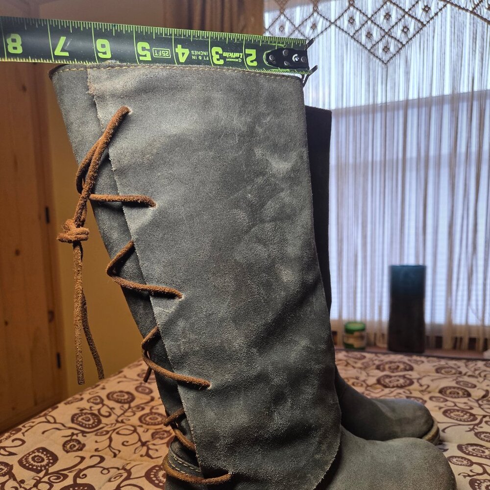 Born Boot "Sable", Wide Shaft Grey, Suede with Lacing, Sz 8/39 - Picture 2 of 12